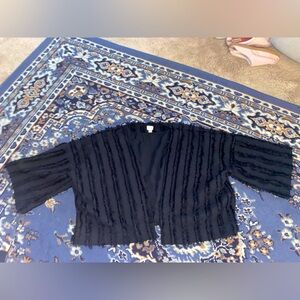 Black wispy cardigan, kind of looks western! Perfect condition!